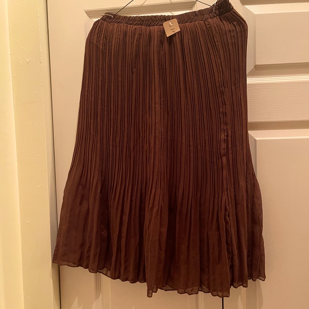 Brown pleated skirt